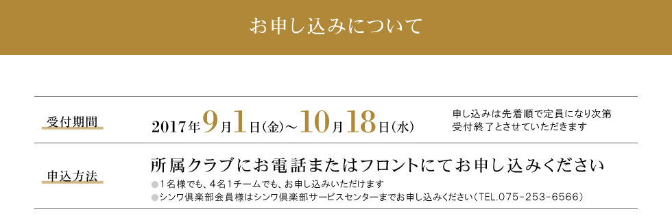 お申し込みについて