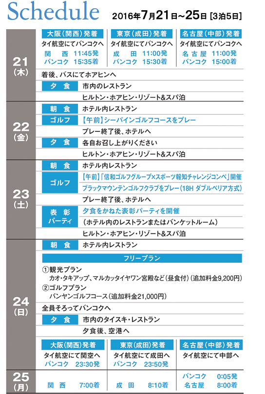 7月21日～25日 スケジュール